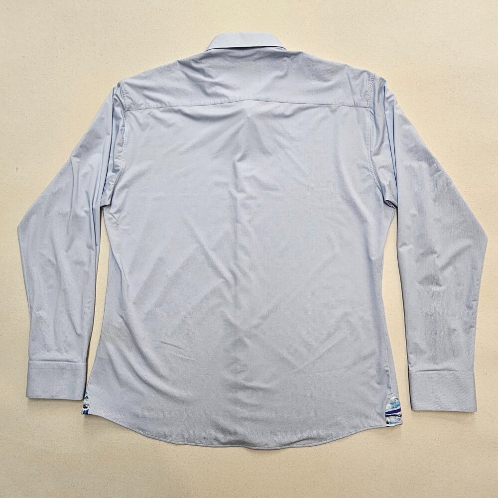 Maceoo Einstein Perforated Blue Button Down 5 Xl - image 3